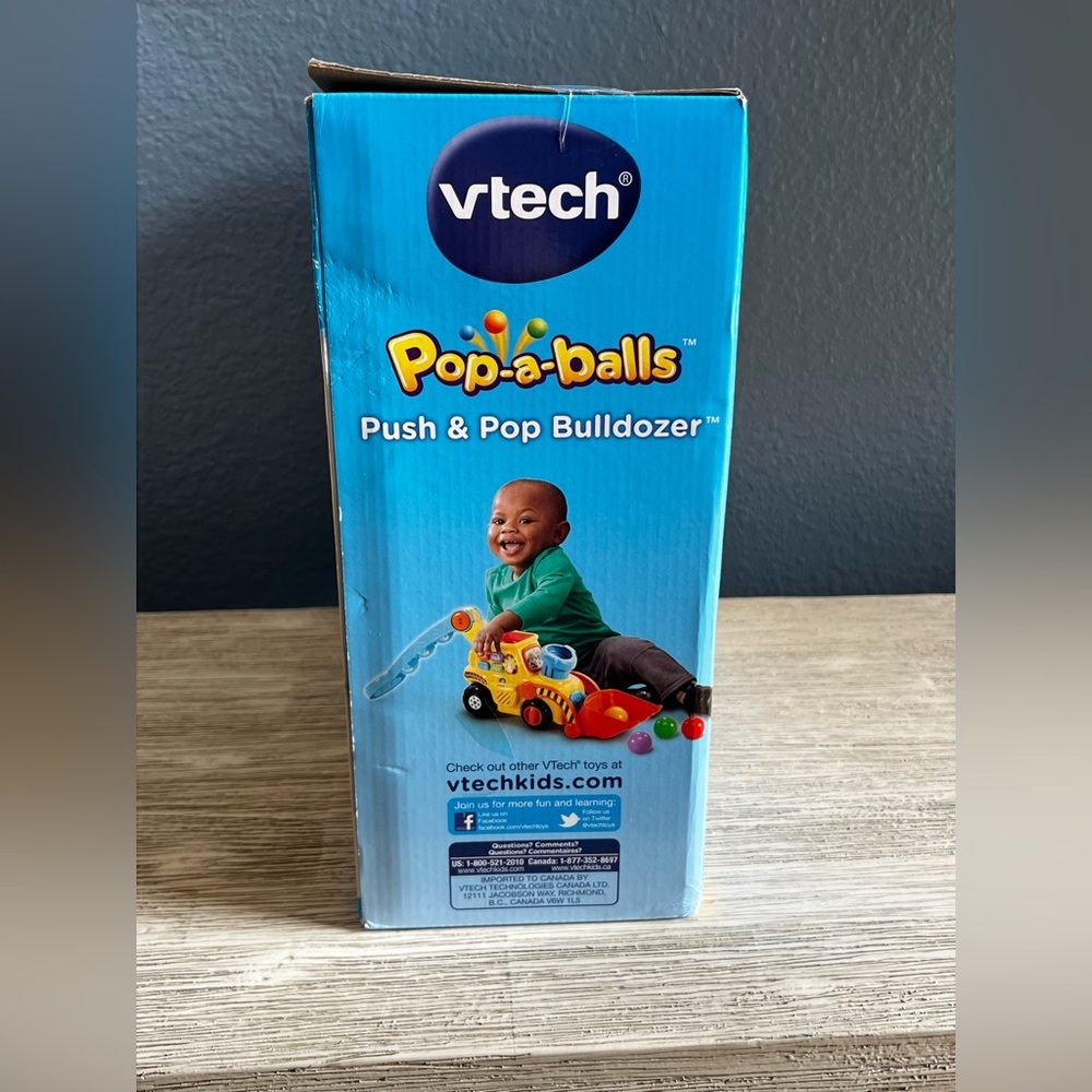 🆕 VTech Push & Pop Bulldozer - Bright Yellow - Picture 4 of 7